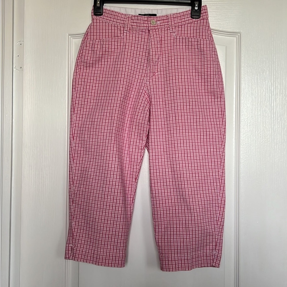 LEE khakis pink and white plaid capri pants Size 4P